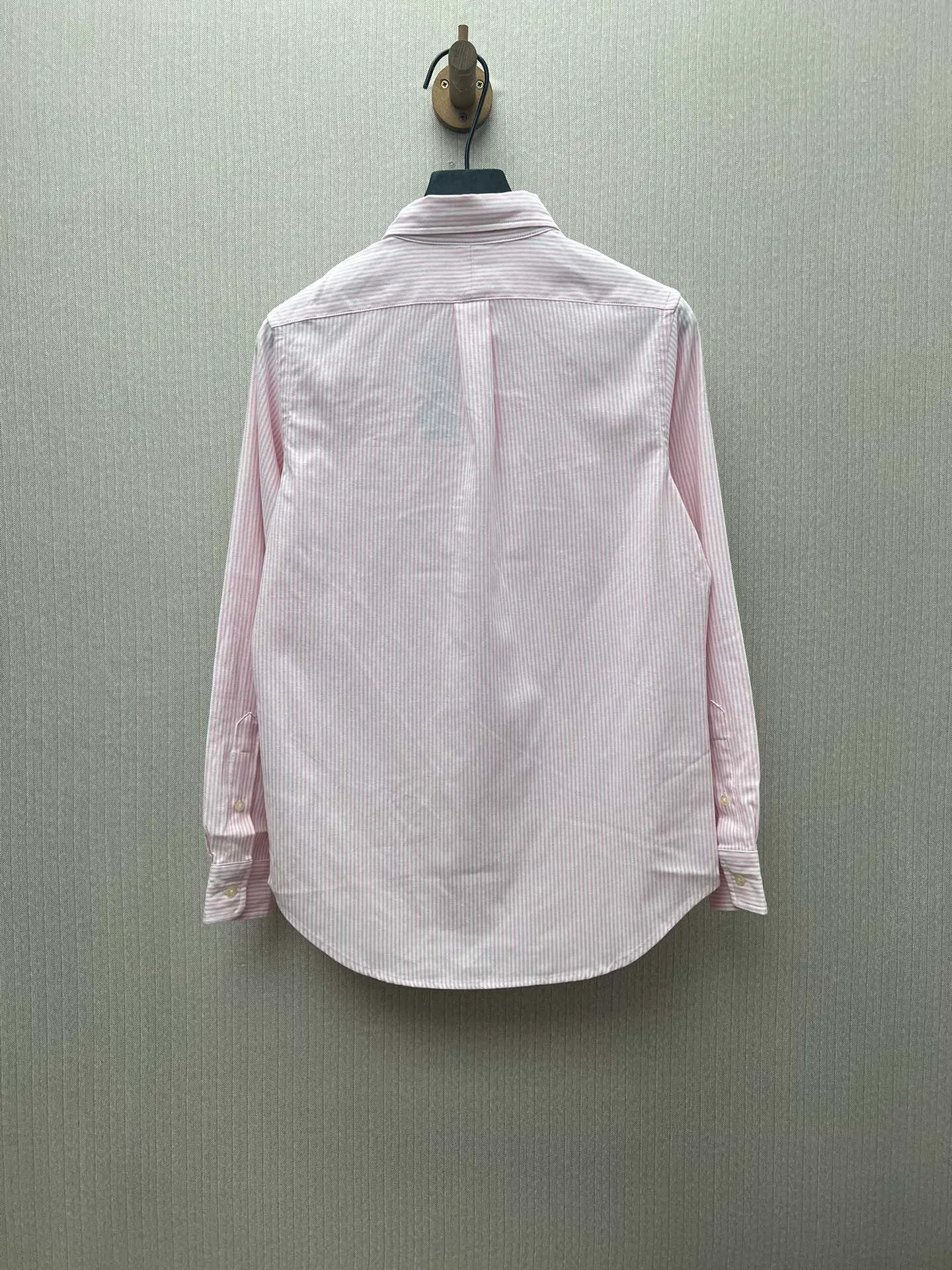 🅿️460 Polo 25ss new Logo embroidered striped square collar casual long-sleeved shirt Men's size: XS.S.M.L.XL.